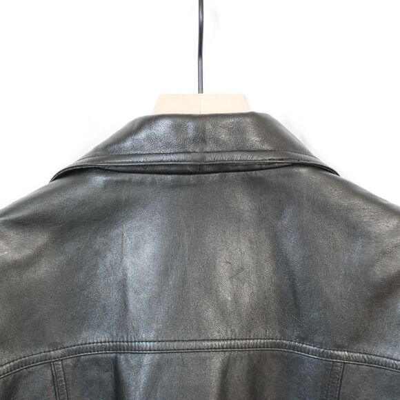 Wilson’s Black Leather Women’s Tie Front Jacket Large - Picture 5 of 8